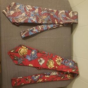 Town Craft Men's Necktie Tie Polyester Made‎ in USA Red Floral 2 Pack